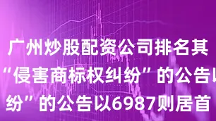 广州炒股配资公司排名其中案由为“侵害商标权纠纷”的公告以6987则居首